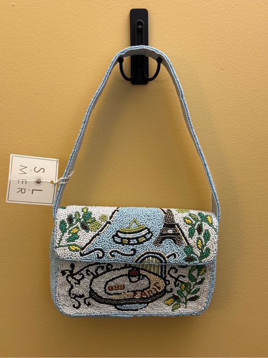 Sol And Mer Handbags - Sol and Mer Paris scene on handcrafted Beaded Shoulder Bag. NWT. TikTok viral.